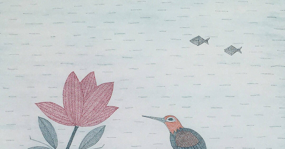 南桂子,花の上の鳥と魚