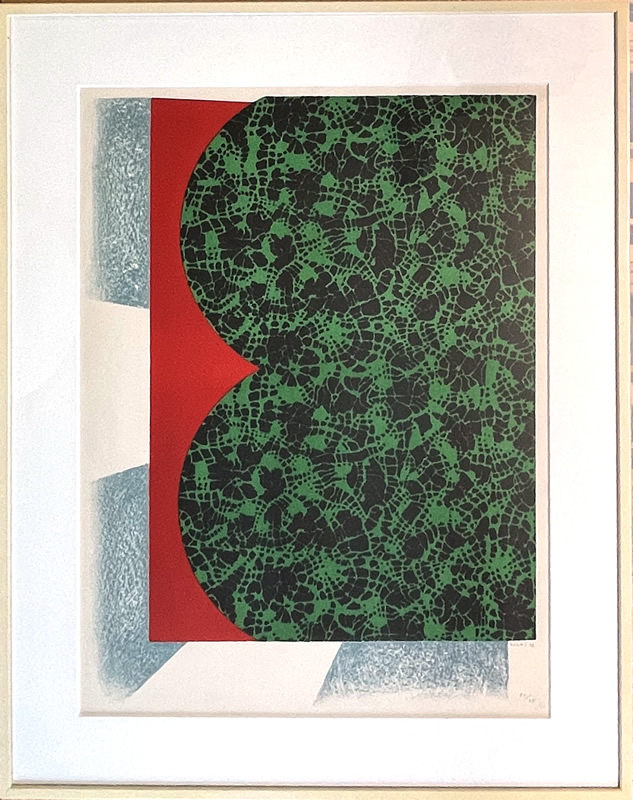 菅井汲「緑のフェスティバル」1966年/リトグラフ/絵画販売
