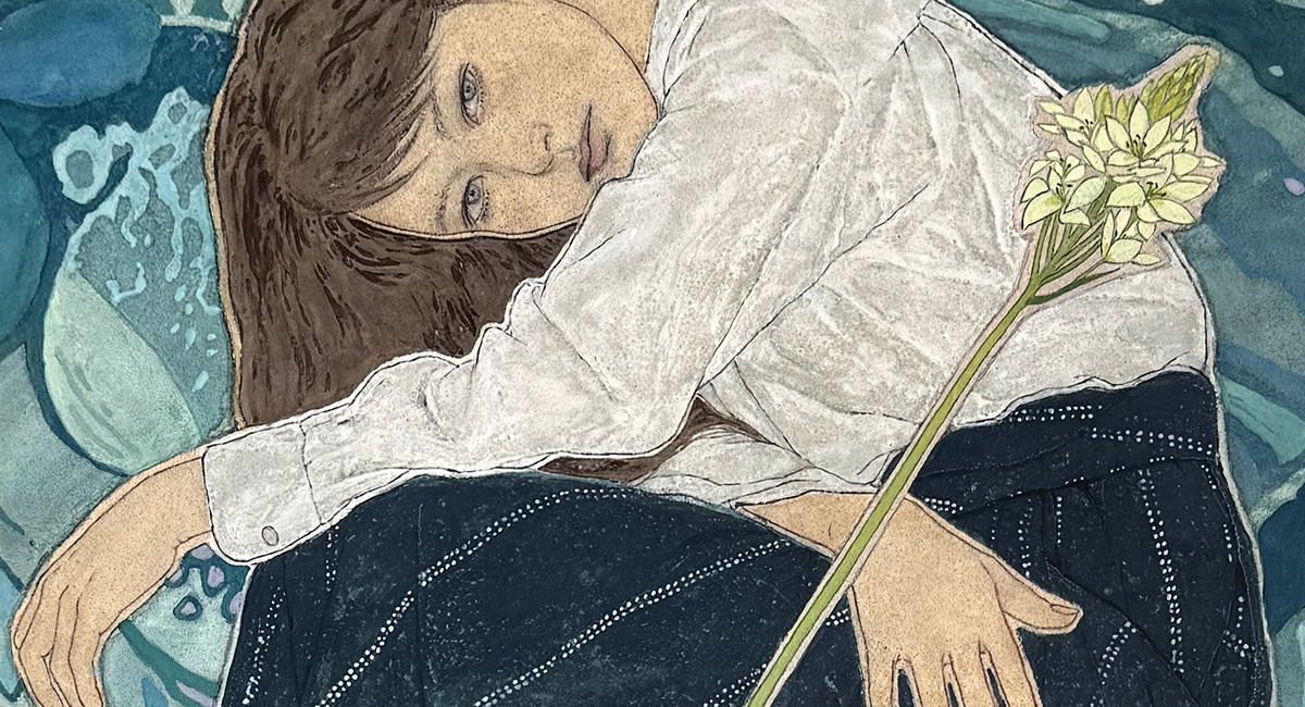 藤原まどか「水のある部屋」/紙本彩色/絵画販売