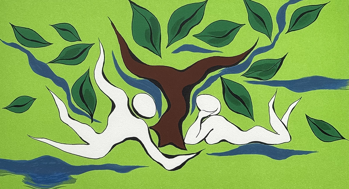 岡本太郎「憩い」リトグラフ/絵画販売(SOLD)