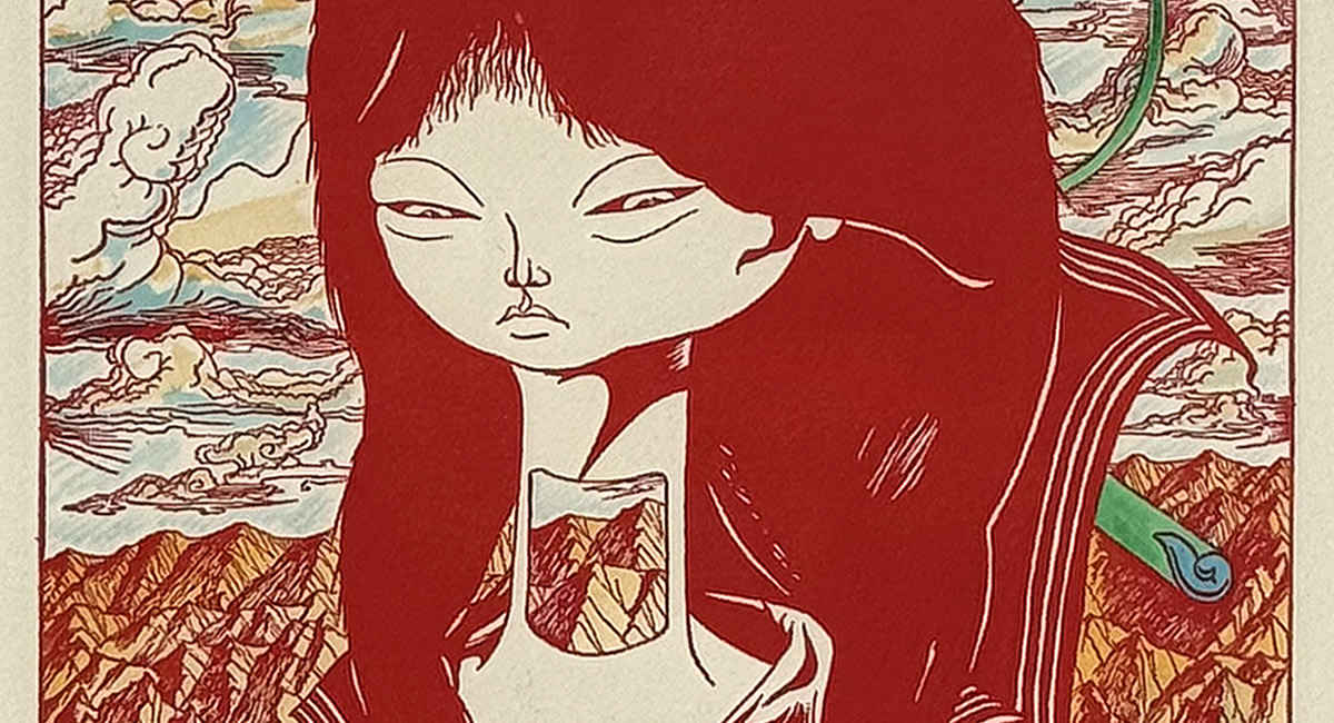 中村宏「聖少女（赤）color」1974年/亜鉛凸版/絵画販売