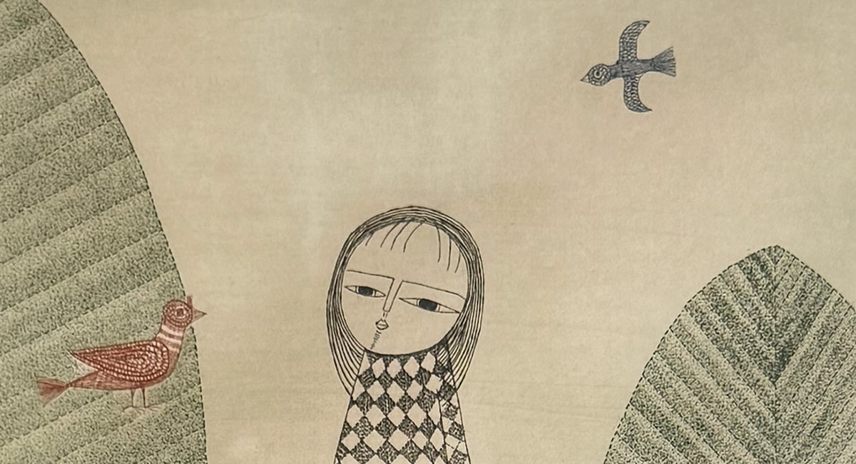 南桂子「少女と木/女の子」1965年/銅版画/絵画販売